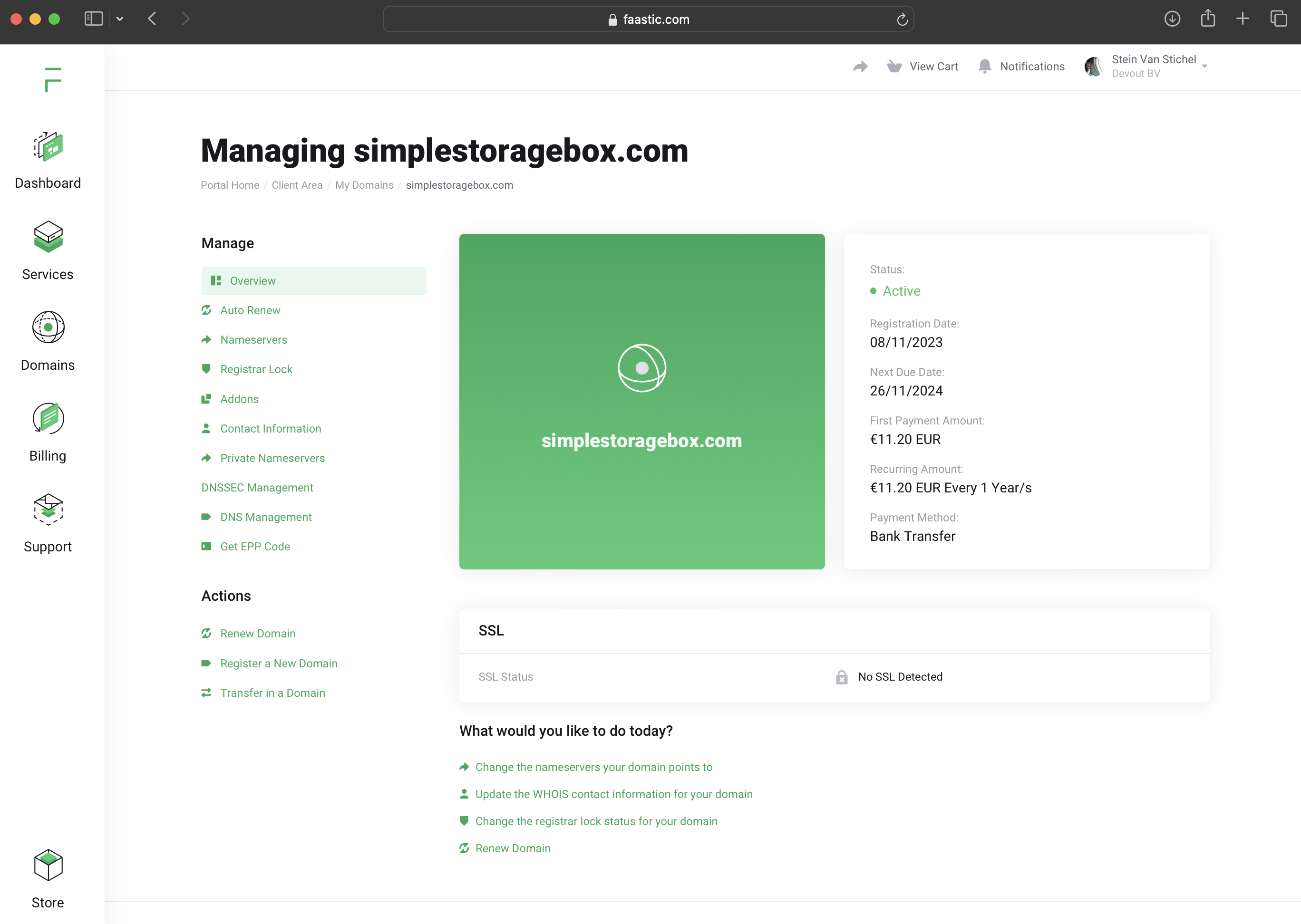 Simple domain management
